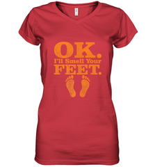 OK I'll Smell Your Feet Trick Or Treat Halloween Gift Women's V-Neck T-Shirt Women's V-Neck T-Shirt - HHHstores