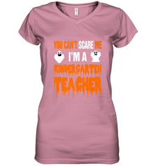 You Can't Scare Me I'm A Kindergarten Teacher Halloween Women's V-Neck T-Shirt Women's V-Neck T-Shirt - HHHstores