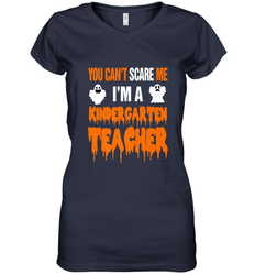 You Can't Scare Me I'm A Kindergarten Teacher Halloween Women's V-Neck T-Shirt