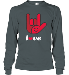 Cute Love Hand Sign Heart Valentines Day Retro Vintage Top Long Sleeve T-Shirt Long Sleeve T-Shirt - HHHstores