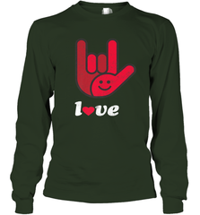 Cute Love Hand Sign Heart Valentines Day Retro Vintage Top Long Sleeve T-Shirt Long Sleeve T-Shirt - HHHstores