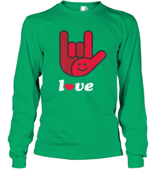 Cute Love Hand Sign Heart Valentines Day Retro Vintage Top Long Sleeve T-Shirt Long Sleeve T-Shirt - HHHstores