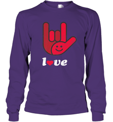 Cute Love Hand Sign Heart Valentines Day Retro Vintage Top Long Sleeve T-Shirt Long Sleeve T-Shirt - HHHstores