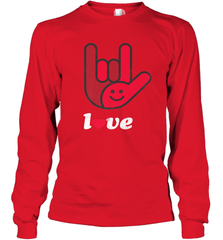 Cute Love Hand Sign Heart Valentines Day Retro Vintage Top Long Sleeve T-Shirt Long Sleeve T-Shirt - HHHstores