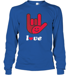 Cute Love Hand Sign Heart Valentines Day Retro Vintage Top Long Sleeve T-Shirt Long Sleeve T-Shirt - HHHstores
