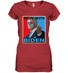 Ridin With Biden _ Hope Poster Parody Women's V-Neck T-Shirt Women's V-Neck T-Shirt - HHHstores
