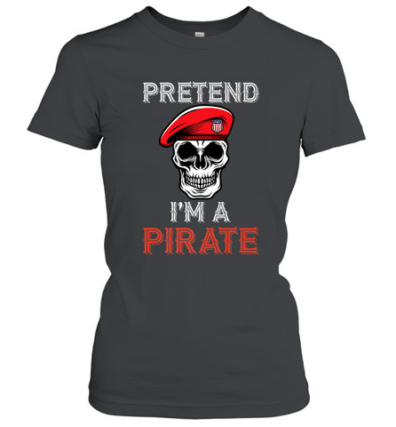 Pretend I'm A Pirate Tee Funny Halloween Party Costume Gift Women's T-Shirt Women's T-Shirt / Black / S Women's T-Shirt - HHHstores