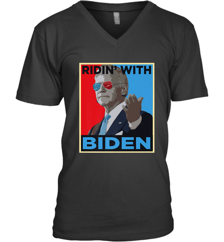 Ridin With Biden _ Hope Poster Parody Men's V-Neck Men's V-Neck / Black / S Men's V-Neck - HHHstores