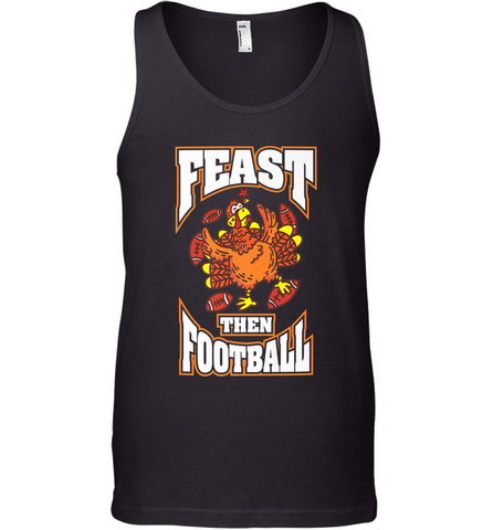 Funny Thanksgiving Turkey Feast Than Football Men's Tank Top Men's Tank Top / Black / XS Men's Tank Top - HHHstores