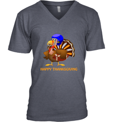 Cool Happy Thanksgiving Football Shirt Gobble Player Turkey Men's V-Neck Men's V-Neck - HHHstores