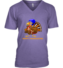 Cool Happy Thanksgiving Football Shirt Gobble Player Turkey Men's V-Neck Men's V-Neck - HHHstores
