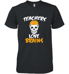 Teachers Love Brains funny Halloween Zombie Men's Premium T-Shirt Men's Premium T-Shirt - HHHstores
