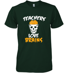 Teachers Love Brains funny Halloween Zombie Men's Premium T-Shirt Men's Premium T-Shirt - HHHstores