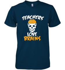 Teachers Love Brains funny Halloween Zombie Men's Premium T-Shirt Men's Premium T-Shirt - HHHstores
