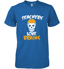 Teachers Love Brains funny Halloween Zombie Men's Premium T-Shirt Men's Premium T-Shirt - HHHstores