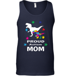 Proud Autism Mom T Rex Dinosaur Autism Awareness Men's Tank Top