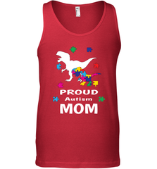 Proud Autism Mom T Rex Dinosaur Autism Awareness Men's Tank Top Men's Tank Top - HHHstores