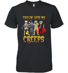 Chillin With My Creeps Vampire Halloween Skeleton Witch Men's Premium T-Shirt Men's Premium T-Shirt - HHHstores