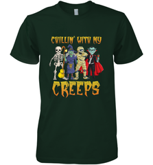 Chillin With My Creeps Vampire Halloween Skeleton Witch Men's Premium T-Shirt Men's Premium T-Shirt - HHHstores