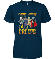 Chillin With My Creeps Vampire Halloween Skeleton Witch Men's Premium T-Shirt Men's Premium T-Shirt - HHHstores