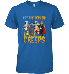 Chillin With My Creeps Vampire Halloween Skeleton Witch Men's Premium T-Shirt Men's Premium T-Shirt - HHHstores