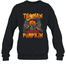 Mens Halloween Fun Dad The Man Behind Pumpkin Gift Crewneck Sweatshirt Crewneck Sweatshirt - HHHstores