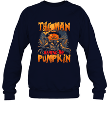 Mens Halloween Fun Dad The Man Behind Pumpkin Gift Crewneck Sweatshirt Crewneck Sweatshirt - HHHstores
