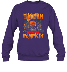 Mens Halloween Fun Dad The Man Behind Pumpkin Gift Crewneck Sweatshirt Crewneck Sweatshirt - HHHstores