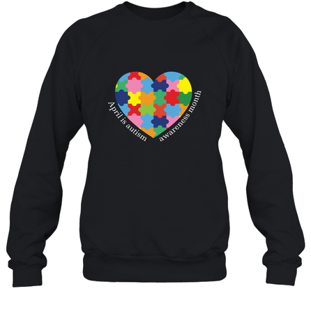 April is autism awareness month T shirt Crewneck Sweatshirt Crewneck Sweatshirt / Black / S Crewneck Sweatshirt - HHHstores