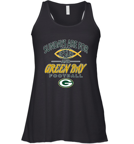 Sundays Are For Jesus and Green Bay Funny Christian Football 1 Women's Racerback Tank Women's Racerback Tank / Black / XS Women's Racerback Tank - HHHstores
