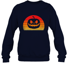 Retro Pumpkin Silhouette  Vintage Halloween Crewneck Sweatshirt Crewneck Sweatshirt - HHHstores