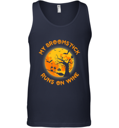 My Broomstick Runs On Wine Funny Halloween Costume Witch Men's Tank Top