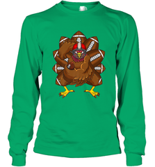 Cool Turkey Football Feathers Funny Thanksgiving Sports Long Sleeve T-Shirt Long Sleeve T-Shirt - HHHstores