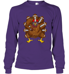 Cool Turkey Football Feathers Funny Thanksgiving Sports Long Sleeve T-Shirt Long Sleeve T-Shirt - HHHstores