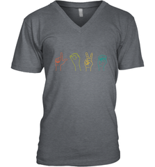 Love ASL Sign language Alphabet Valentines Day Gift idea Men's V-Neck Men's V-Neck - HHHstores