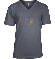 Love ASL Sign language Alphabet Valentines Day Gift idea Men's V-Neck Men's V-Neck - HHHstores