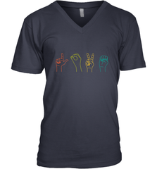 Love ASL Sign language Alphabet Valentines Day Gift idea Men's V-Neck Men's V-Neck - HHHstores