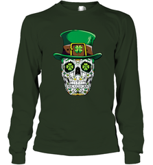 Sugar Skull Leprechaun T Shirt St Patricks Day Women Men Long Sleeve T-Shirt Long Sleeve T-Shirt - HHHstores