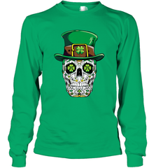 Sugar Skull Leprechaun T Shirt St Patricks Day Women Men Long Sleeve T-Shirt Long Sleeve T-Shirt - HHHstores
