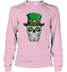 Sugar Skull Leprechaun T Shirt St Patricks Day Women Men Long Sleeve T-Shirt Long Sleeve T-Shirt - HHHstores