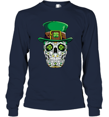 Sugar Skull Leprechaun T Shirt St Patricks Day Women Men Long Sleeve T-Shirt Long Sleeve T-Shirt - HHHstores