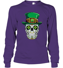 Sugar Skull Leprechaun T Shirt St Patricks Day Women Men Long Sleeve T-Shirt Long Sleeve T-Shirt - HHHstores