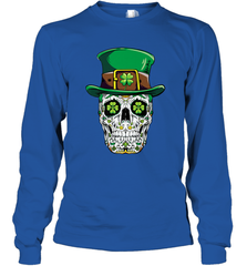 Sugar Skull Leprechaun T Shirt St Patricks Day Women Men Long Sleeve T-Shirt Long Sleeve T-Shirt - HHHstores