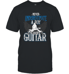 Guitarist Men Boys  Never Underestimate A Boy With A Guitar Men's T-Shirt