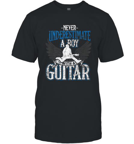Guitarist Men Boys  Never Underestimate A Boy With A Guitar Men's T-Shirt Men's T-Shirt / Black / S Men's T-Shirt - HHHstores