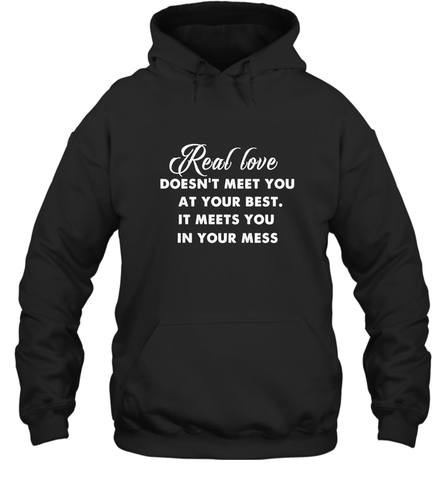 Real love funny quotes for valentine Hooded Sweatshirt Hooded Sweatshirt / Black / S Hooded Sweatshirt - HHHstores