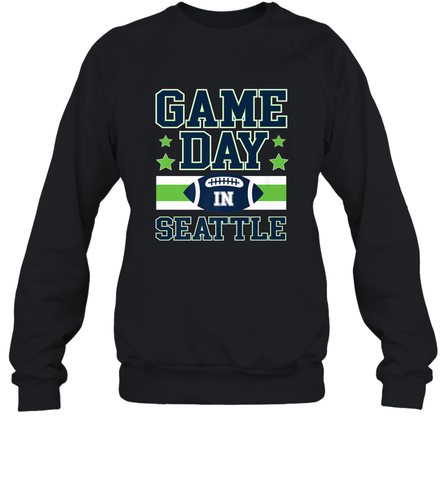 NFL Seattle Wa. Game Day Football Home Team Crewneck Sweatshirt Crewneck Sweatshirt / Black / S Crewneck Sweatshirt - HHHstores