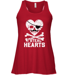 I Steal Hearts Valentine's Day Pirate Skull Art Graphics Women's Racerback Tank