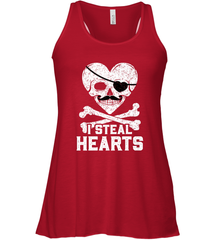 I Steal Hearts Valentine's Day Pirate Skull Art Graphics Women's Racerback Tank Women's Racerback Tank - HHHstores