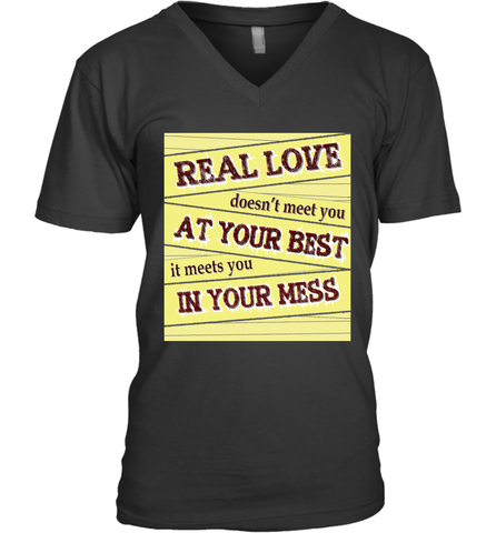 Real love funny quotes for valentine (2) Men's V-Neck Men's V-Neck / Black / S Men's V-Neck - HHHstores